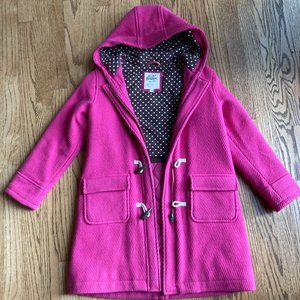 Girl’s Mini Boden Fuchsia Toggle Wool Coat Size 9-10Y